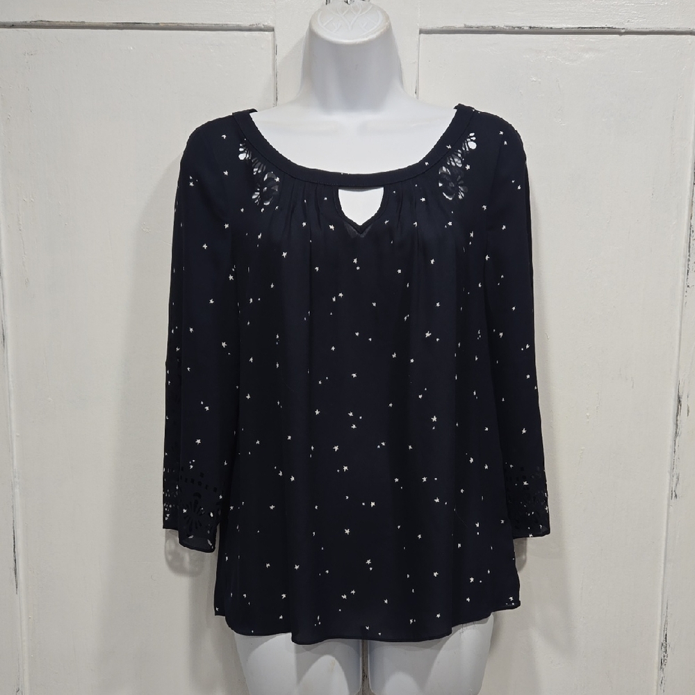 MAEVE TENI STAR LASER CUT tunic.. Size 2.   #7239